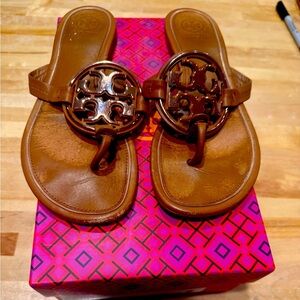 Tory Burch Metal Miller Tan and Rose Gold Sandals size 9.5
